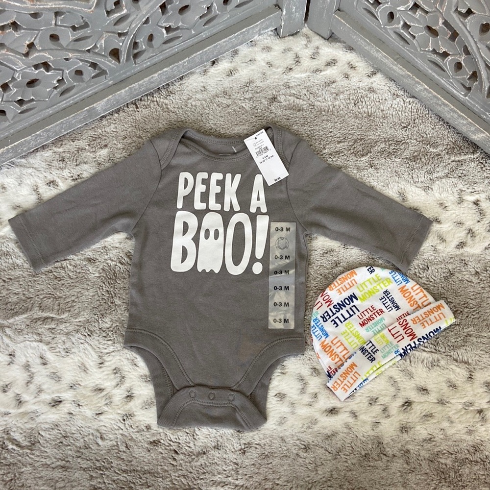 NWT! Old Navy Halloween baby size 0-3 months Little Monster ghost trick or treat